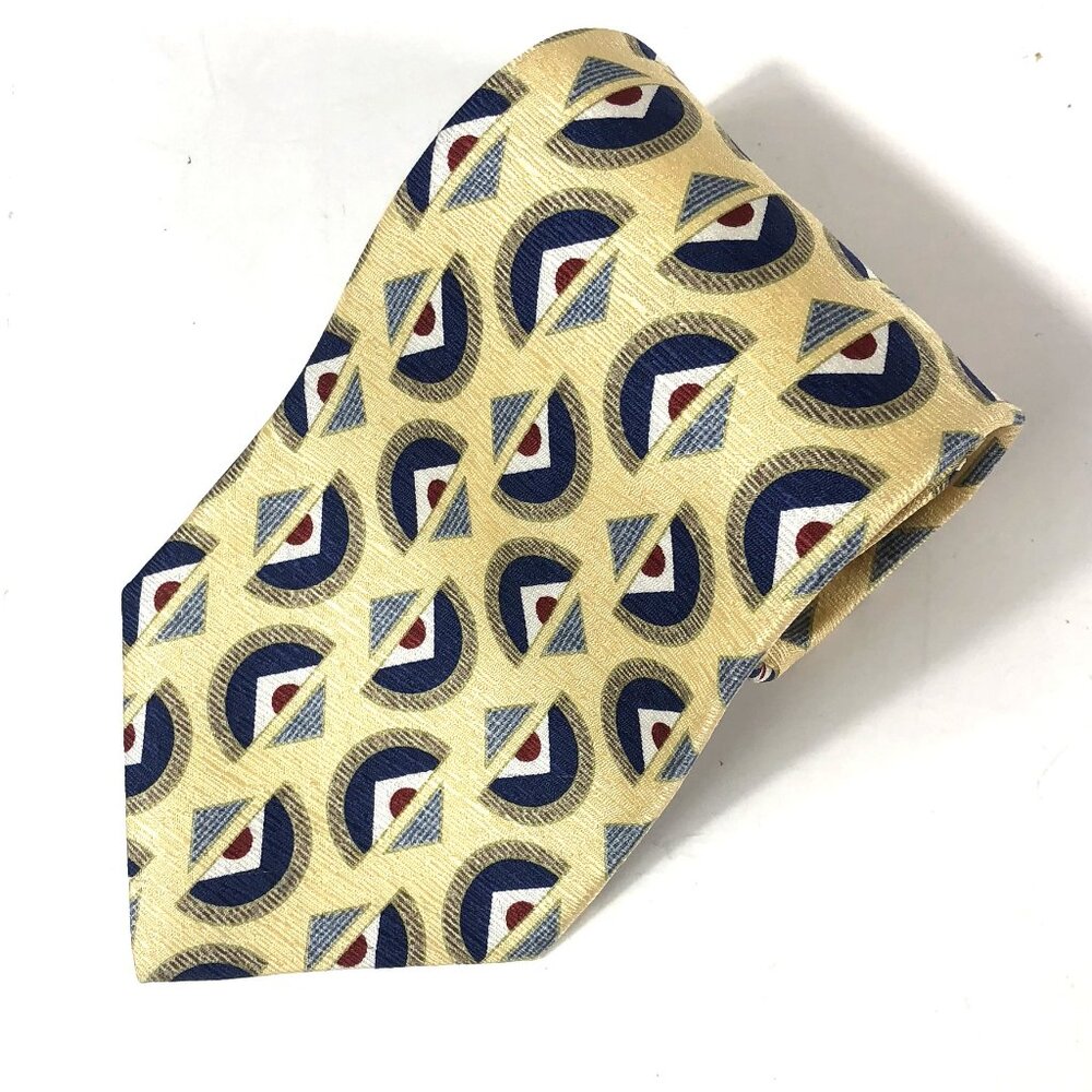 Vintage George Machado ZYLOS Silk Necktie RAF Roundel Aviation Geometric Tie USA